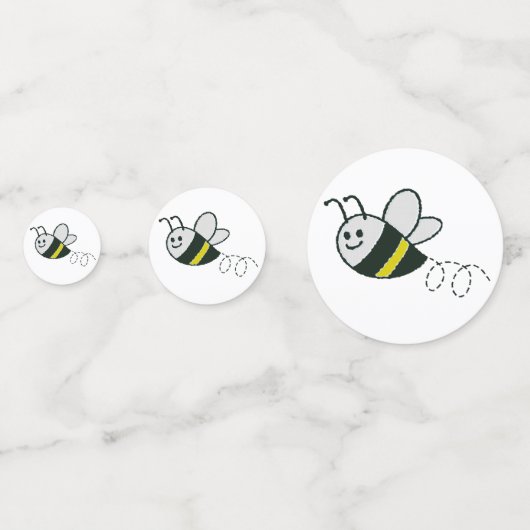 Confettis Broderie Imprimer Baby shower d'abeille mignonne (Devant)