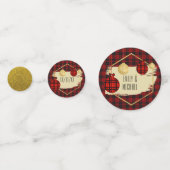 Confettis Buffalo Plaid Gold Personnalisé Noël (Derrière)