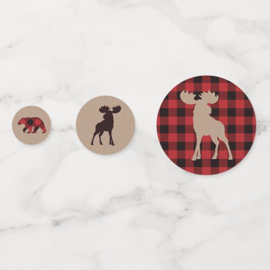Confettis Buffalo rustique Plaid Lumberjack thème d'annivers (Derrière)