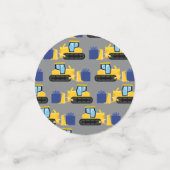 Confettis Bulldozer Cute 1er Anniversaire Fête Construction (Petit recto)