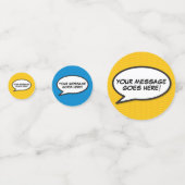 Confettis Bulle de texte de bande dessinée rétro amusante (Devant)