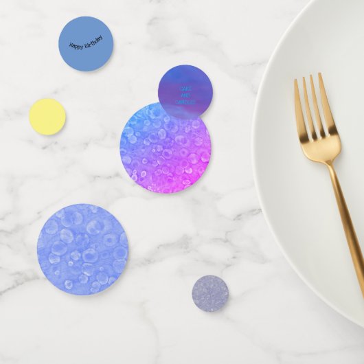 Confettis Bulles Bleues Et Blanches (Groupe)