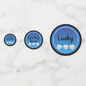 Confettis Bunco ou Bunko Lucky Dice Modern Blue Black (Devant)