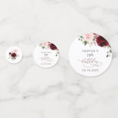 Confettis Burgundy Flowers, Pink Flowers, Boho, Birthday (Devant)