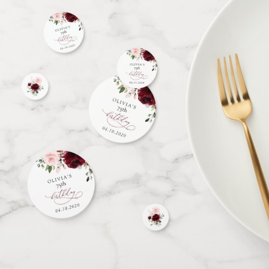 Confettis Burgundy Flowers, Pink Flowers, Boho, Birthday (Groupe)