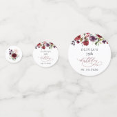 Confettis Burgundy Flowers, Pink Flowers, Boho, Birthday (Derrière)