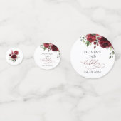 Confettis Burgundy Flowers, Red Flowers, Greenery, Birthday (Devant)