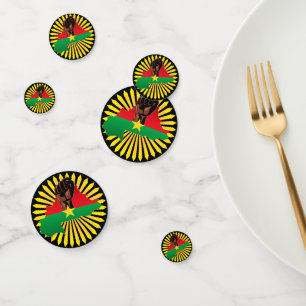 Confettis Burkina Faso Carte, drapeau et première révolution