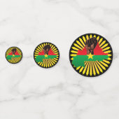 Confettis Burkina Faso Carte, drapeau et première révolution (Devant)