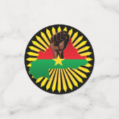 Confettis Burkina Faso Carte, drapeau et première révolution (Petit recto)