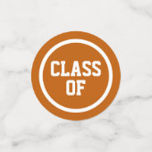 Confettis Burnt Orange Modern Circles Photo Graduation (Petit recto)