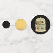 Confettis Cabine d'hiver des oiseaux en Gold Birdcage Noir (Derrière)