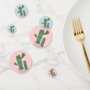 Confettis Cactus Cupcakes  Remerciements Baby Shower Bleu Ro