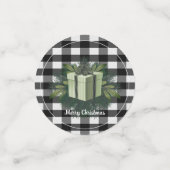 Confettis Cadeau de Noël Plaid Buffalo | Vert (Petit recto)