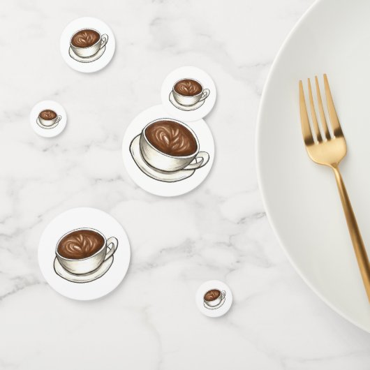 Confettis Café Latte Cappuccino Anniversaire Fête Brunch (Groupe)