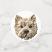 Confettis Cairn Terrier 3D inspiré (Petit recto)