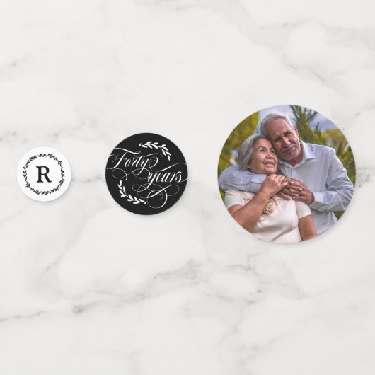 Confettis Calligraphie de verdure 40e anniversaire de Mariag (Derrière)