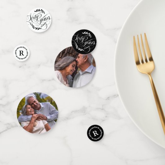 Confettis Calligraphie de verdure 60e anniversaire de Mariag (Groupe)