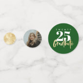 Confettis Calligraphie Or moderne Photo Green Graduation (Devant)