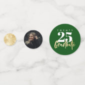 Confettis Calligraphie Or moderne Photo Green Graduation (Derrière)