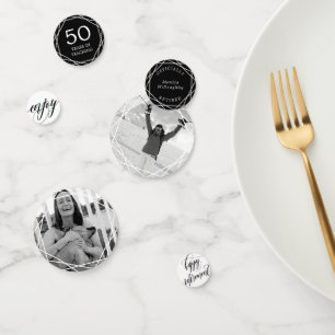 Confettis Calligraphie tourbillonnant et photos Parti de ret