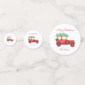 Confettis Camion de Noël Rouge Voiture Fêtes (Devant)