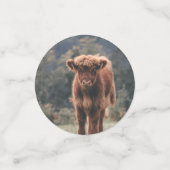 Confettis Campagne d'herbe d'automne de la vache de haute-te (Petit recto)