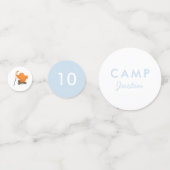 Confettis Camping Anniversaire Fête Bleue Tente Photo (Derrière)