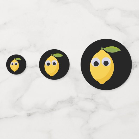Confettis Caractère citron mignon avec yeux googly (Derrière)