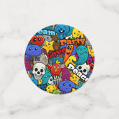 Confettis Caractères graffitis colorés Motif (Petit recto)