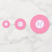 Confettis Carrés ondulés rose clair initiale personnalisée (Devant)