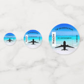 Confettis Carte d'embarquement de retraite Destination Beach (Devant)