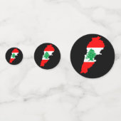 Confettis Carte du Liban avec drapeau (Devant)