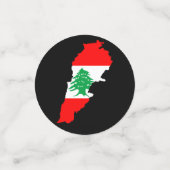 Confettis Carte du Liban avec drapeau (Petit recto)