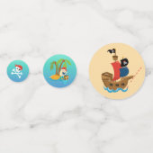 Confettis Carte du trésor mignonne fille pirate fête d'anniv (Derrière)