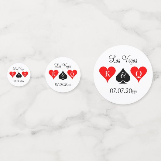 Confettis Casino thème Vegas mariage personnalisé monogramme (Derrière)