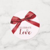 Confettis Celebrate Love Elegant Bow Valentines Day Party (Petit recto)