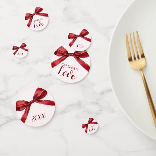 Confettis Celebrate Love Elegant Bow Valentines Day Party (Groupe)