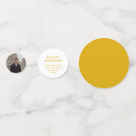 Confettis Célébration de diplôme jaune doré (Derrière)