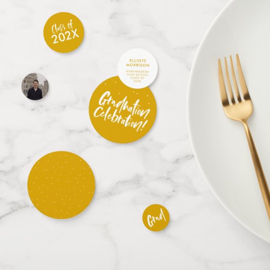 Confettis Célébration de diplôme jaune doré (Groupe)