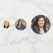 Confettis Célébration de la graduation verte et blanche (Devant)