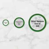 Confettis Célébration de la graduation verte et blanche (Derrière)