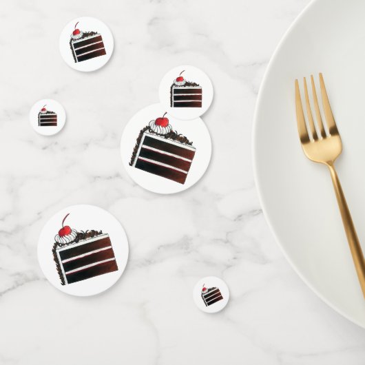 Confettis Cerise Forêt-Noire Gâteau Slice Anniversaire Fête (Groupe)