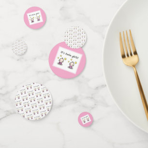 Confettis C'est Twin Girls, Customisé F. Baby Girl Twins,