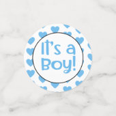Confettis C'est un garçon amusant Blue Hearts Baby shower pe (Petit recto)