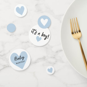 Confettis c'est un garçon Blue Modern Heart Baby shower