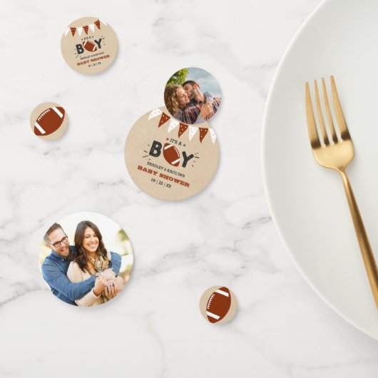 Confettis C'est un garçon ! Football Baby shower à thème pho (Groupe)