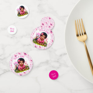 Confettis C'est une fille Le Baby shower floral de la fill