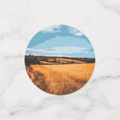 Confettis Champ Élégant de Campagne Doré Rustique d'Été Enso (Petit recto)