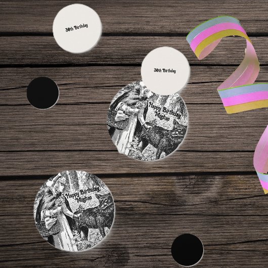 Confettis Chapeau rouge Noir Blanc Fée Conte Anniversaire